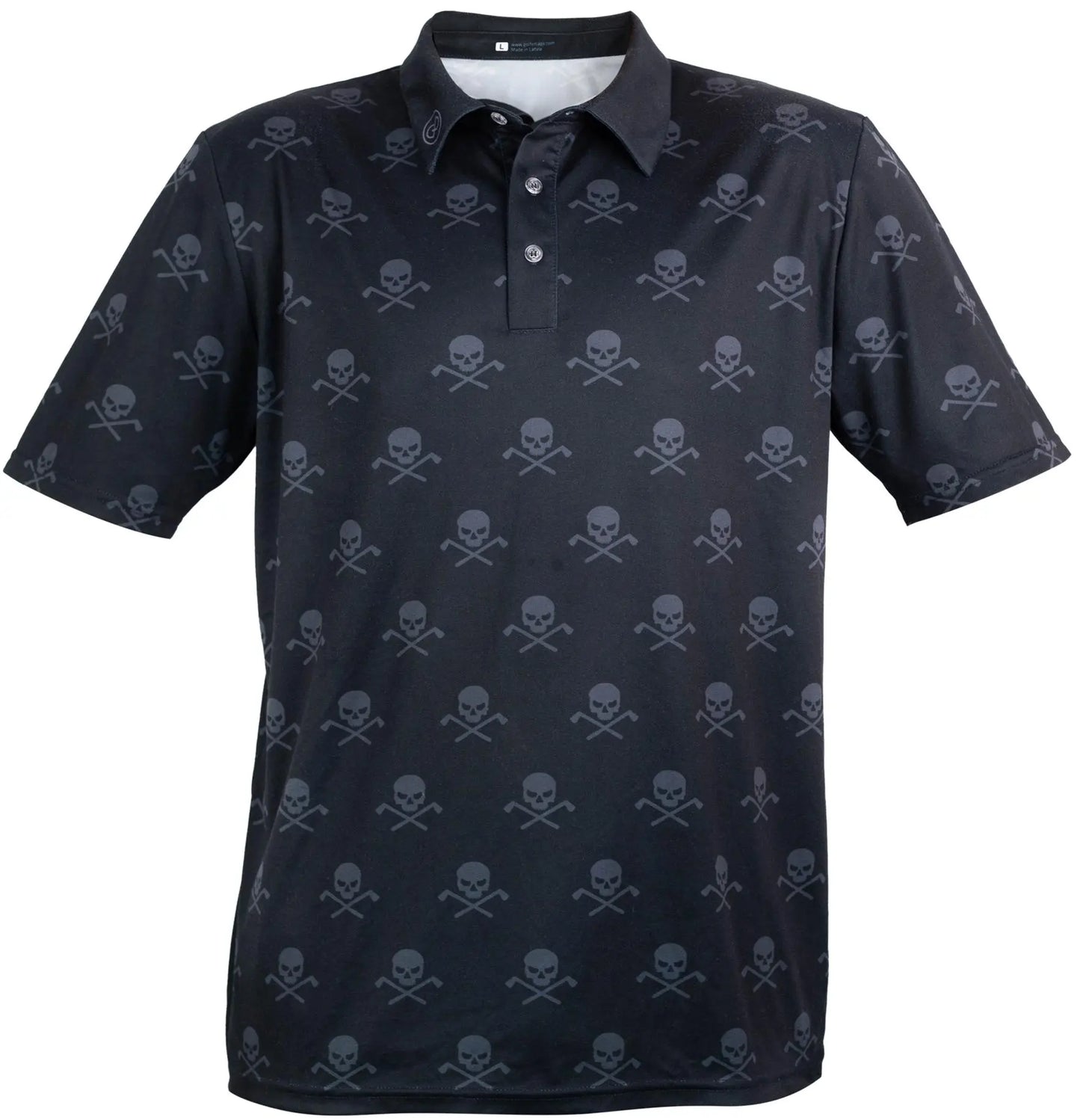 Golf Skull Pattern Performance Polo Men Power Golf