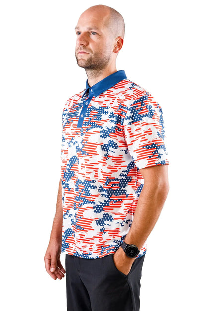 US Flag Camo Performance Polo GP Power Golf