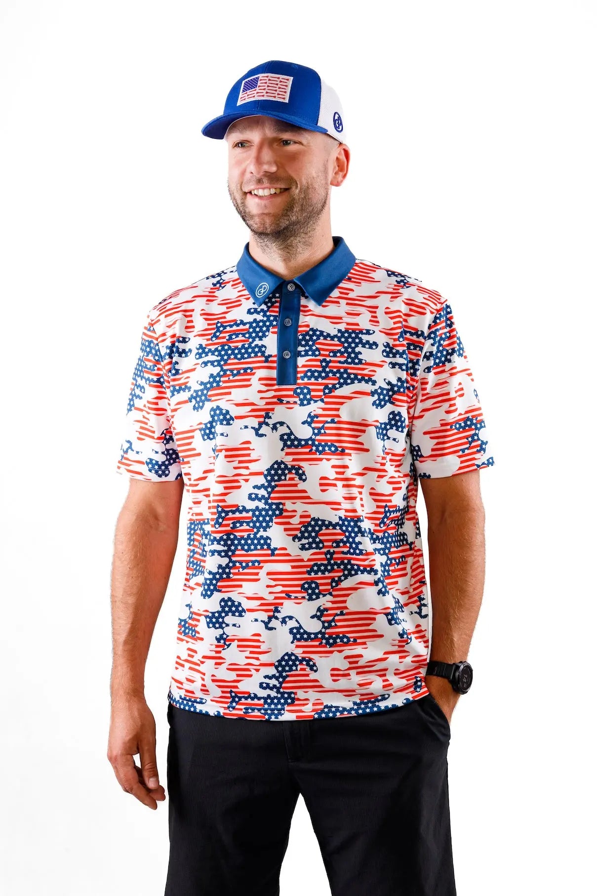 US Flag Camo Performance Polo GP Power Golf