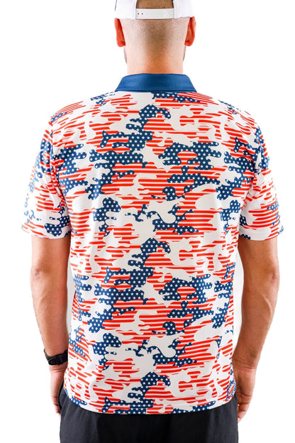 US Flag Camo Performance Polo GP Power Golf