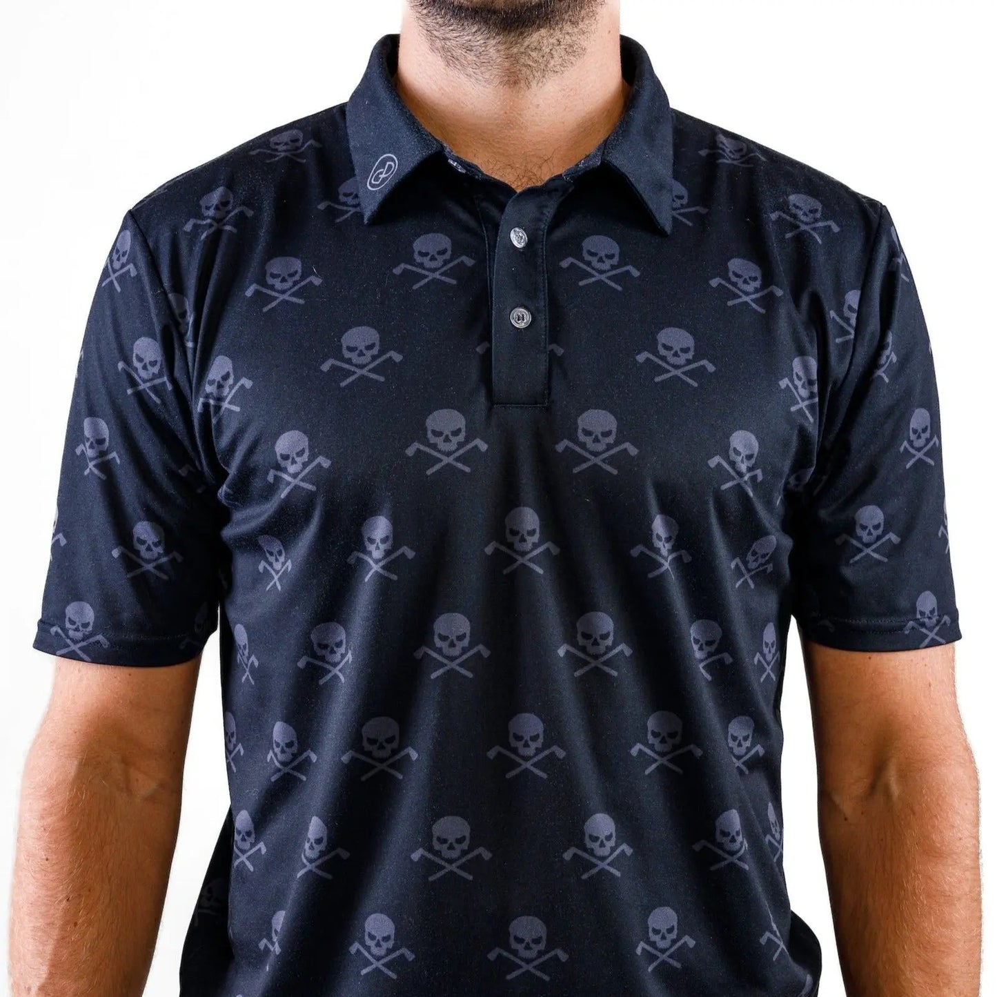 skull polo gold shirt