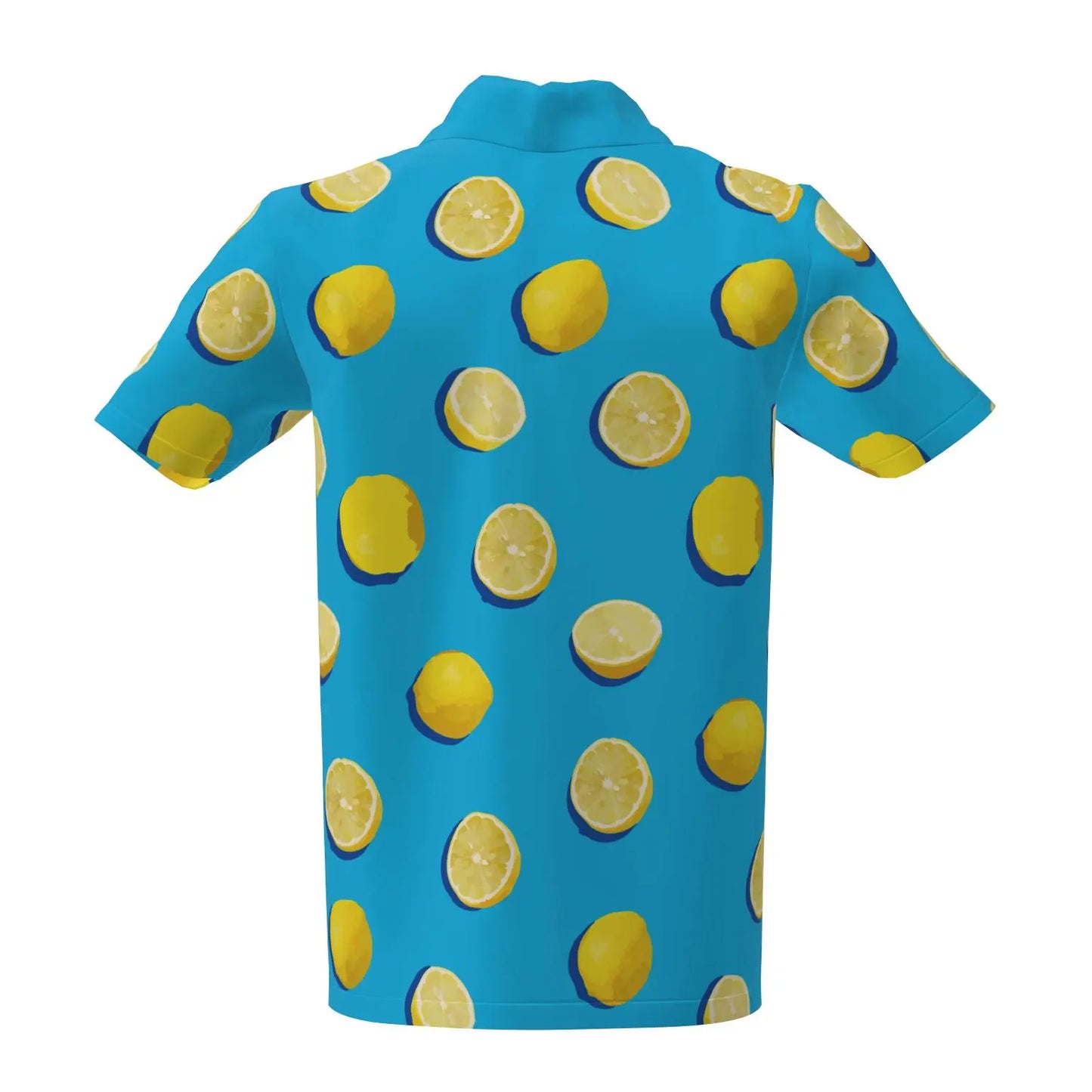 Lemon Pattern Golf Performance Polo Shirt Blue Power Golf