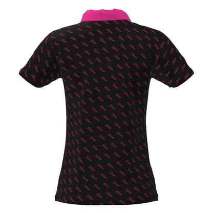 Women Pink Titties Performance Polo Shirt Power Golf