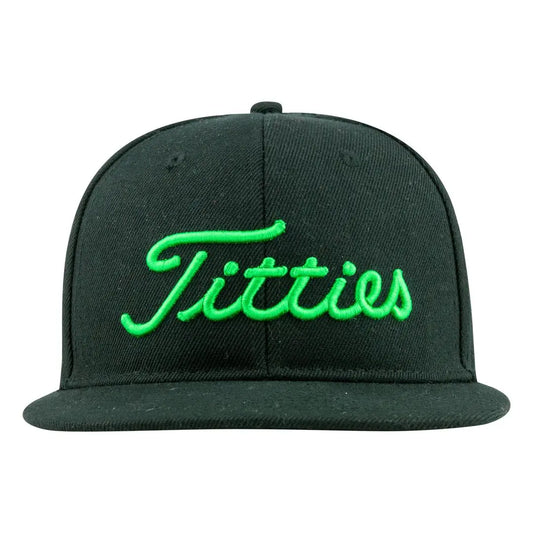 Black/Green Titties Snapback Hat Power Golf