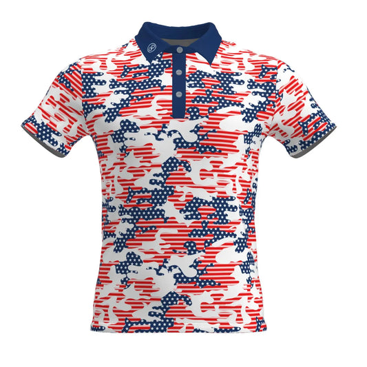 Women US Flag Camo Performance Polo GP Power Golf