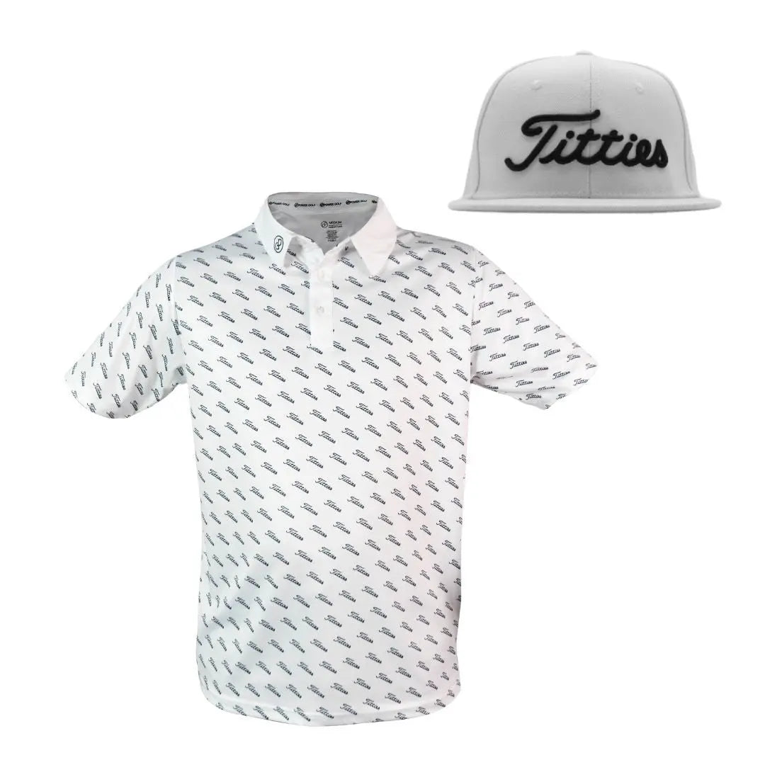 Tities white Polo + Snapback SET golfingcaps