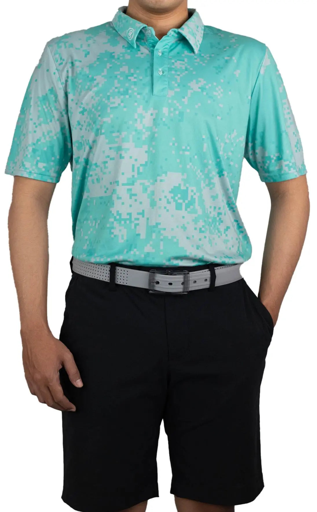 Camo Mint Pattern Golf Performance Polo Shirt Power Golf