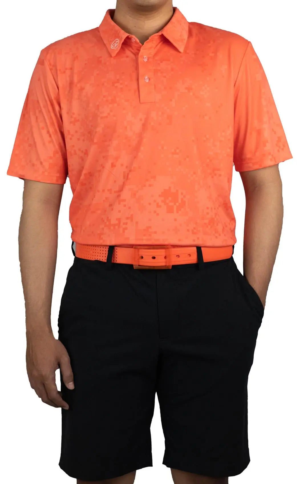 Camo Salmon Pattern Golf Performance Polo Shirt Power Golf